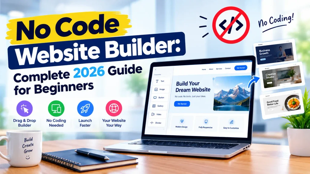 No Code Website Builder Complete 2026 Guide for Beginners